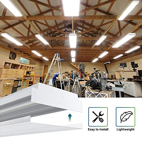 4ft LED Wraparound Light Fixture - 40W Garage Shop Ceiling Light, 4400LM, 4000K, Linkable