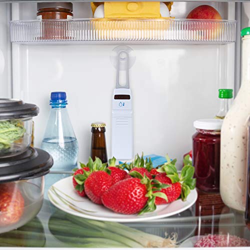 Premium Stainless Steel Wireless Refrigerator and Freezer Thermometer with Alarm - 4.75" x 3.75"
