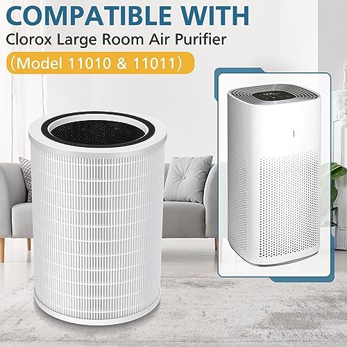 12010 Replacement Air Filter Set for Clorox 11010 & 11011 Air Purifiers - 2 Pack