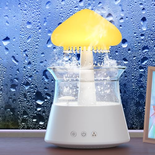 Diffuserlove Rain Water Drip Humidifier with Remote & Color Lights for Bedroom & Office