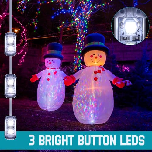 Hiboom 4 Pack Inflatable Fan Blower with 3 LED Lights – Replacement Air Pump for Holiday Decorations