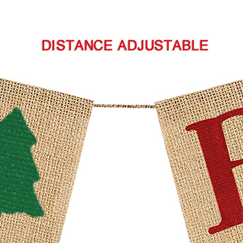 Christmas Burlap Banner - Be Merry Holiday Wall Decor & Tree Garland