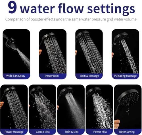 Filtered Handheld Shower Head with Magnetic Adjustable Matte Black
