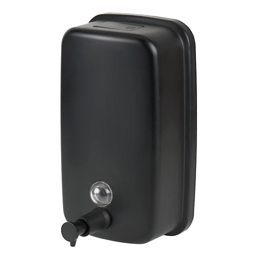 WEWBABY Soap Dispenser Wall Mount, 1000ml/33.8 fl.oz Bathroom Wall Mounted Soap Dispenser Black Metal Wall Soap Dispenser for Kitchen Restaurant
