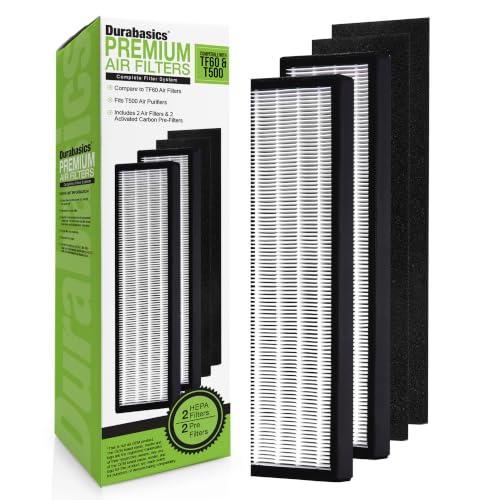 Durabasics Replacement Air Filters for Alen T500 Tower Air Purifier - Pack of 2