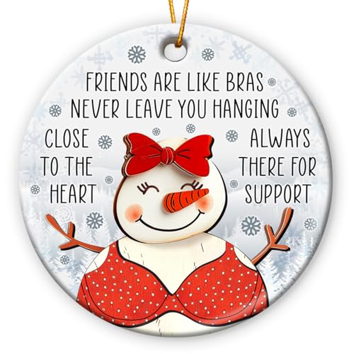 Friendship Christmas Ornaments 2025, Funny Friends Gifts for Hanging Christmas Decorations, Cute Friendship Ornaments for Women, Sisters, Double Sided Ceramic Ornament, Bestie Gifts