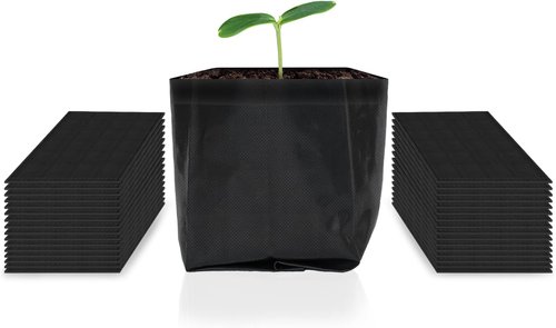 AC Infinity Nursery Bags - 1/2 Gallon Non-Woven Fabric Plant Pots | 50-Pack for Seed Starting & Transplanting