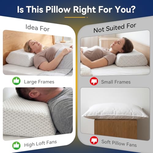 High Profile Thick Firm Support Bed Pillow for Heavy & Big Guys - 6.3" Height