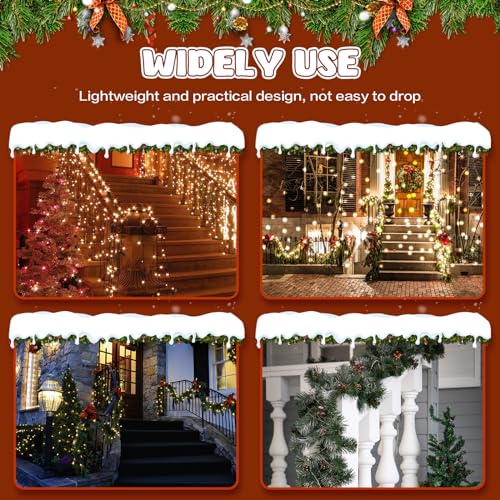 Christmas Light Clips for Banister Christmas Banister Clips Holiday Garland Hanger Hooks for Stockings String Lights Indoor Outdoor Decorations Stair Railing Fence Deck (Green, 16 PCS)