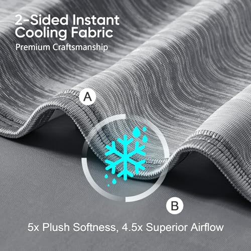 KMUSET Light Grey Twin Cooling Blanket 60x80 Inches for Hot Sleepers Summer Bed Cover