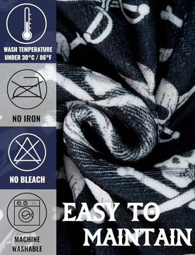 Huglanket Pirate Skull Print Oversized Hoodie Blanket for Men & Kids