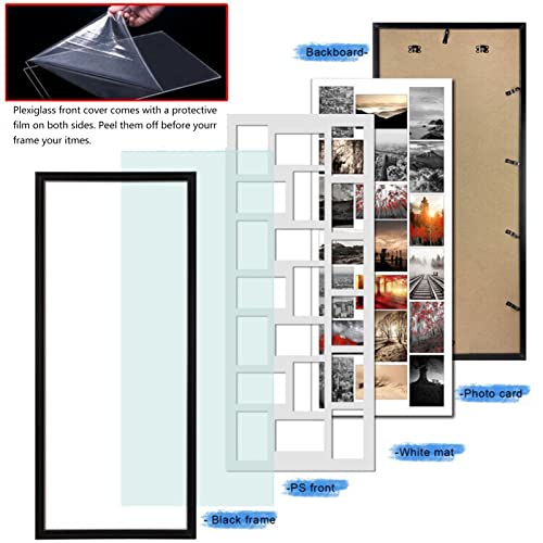 QUTREY Black 20-Opening Wall Collage Photo Frame Set of 2, 4x6 Inch