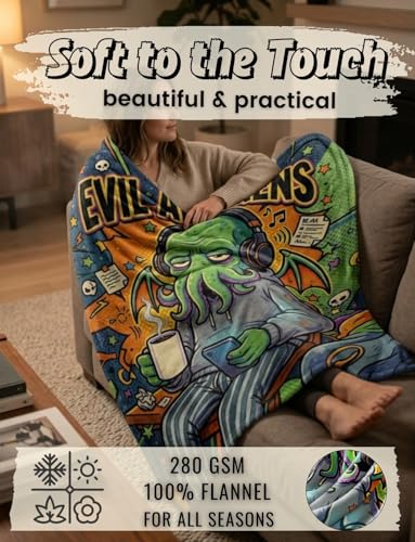 Cute Cthulhu Themed Flannel Blanket 50x65 Inches - Cozy Gift Idea