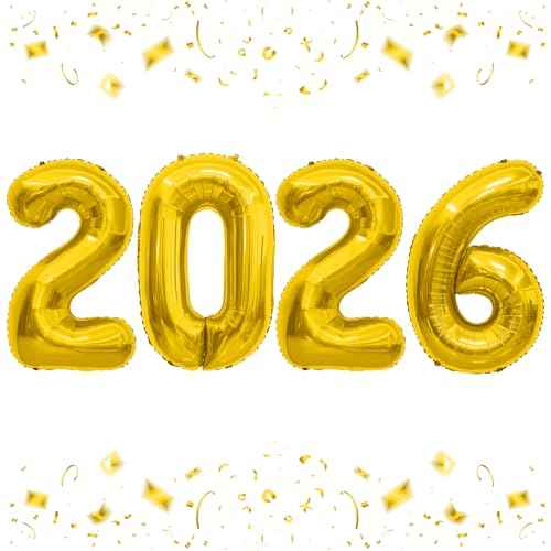 2026 Balloons, 40 Inch 2026 Number Balloons Gold 2026 Balloon Large Foil New Year Balloon Numbers 2026 Mylar Baloons for Birthday Christmas Graduation New Years Eve Party Supplies Decorations