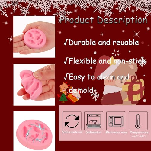 ICNYEKl I-185 Christmas Light Bulb Fondant Mold for Cake Decorating
