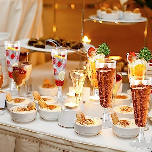Clear Disposable Champagne Flutes - Pack of 100, Unbreakable Plastic Glasses for Weddings & Parties (Variation: Clear / 100 Count)