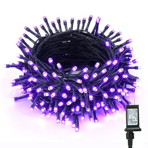 BrizLabs Purple Halloween Connectable String Lights - 78.74 ft, 240 LED, 8 Modes, Waterproof, Indoor & Outdoor Use (Variation: Purple/1)