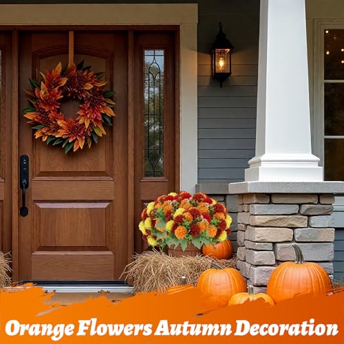 Artificial Chrysanthemum Flowers 12 Bunches Fall Floral Decor for Indoor Outdoor