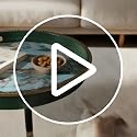 Gesodant Boho Single Leg Round Side Table with Tray Top - Green Leopard