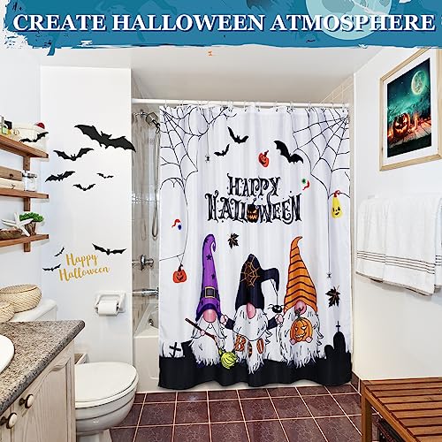 Preboun 3-Pack Thanksgiving Halloween Christmas Shower Curtain Set 71x71 in