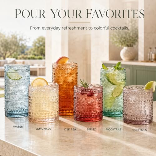 Vintage Hobnail Beaded Highball Glasses Set of 12 - Tonal Drinkware