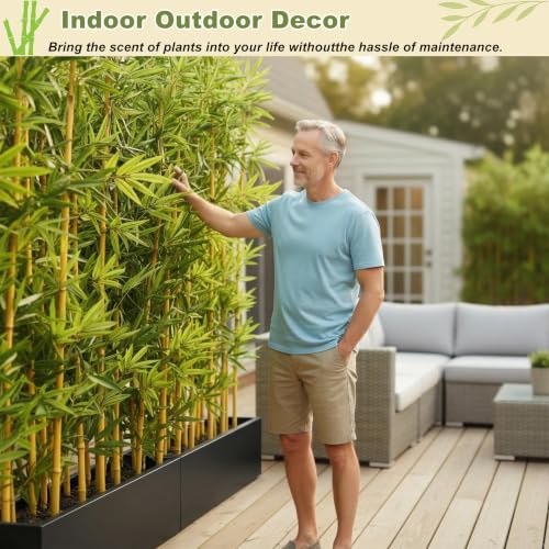 5 ft Artificial Bamboo Tree for Outdoor & Indoor Privacy - Fake Plant with Encrypted Leaves