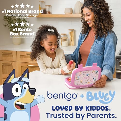 Kids Leak-Proof Bento Lunch Box - Bluey Hearts & Crafts, 5 Compartments