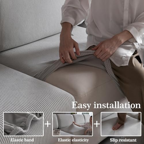 Sectional Couch Cushion Cover - Water-Resistant, Non-Slip Sofa Protector