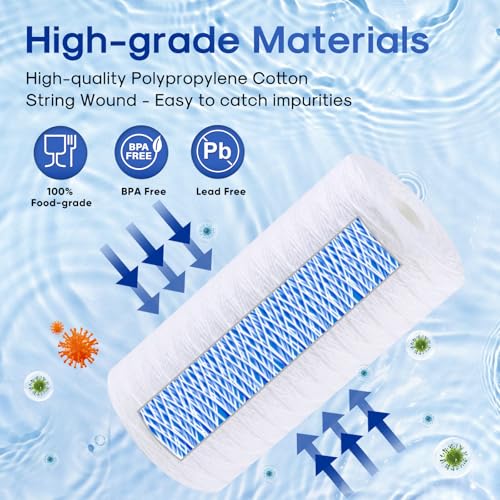 5 Micron 10x4.5 Inch Whole House Sediment Water Filter - Pack of 2