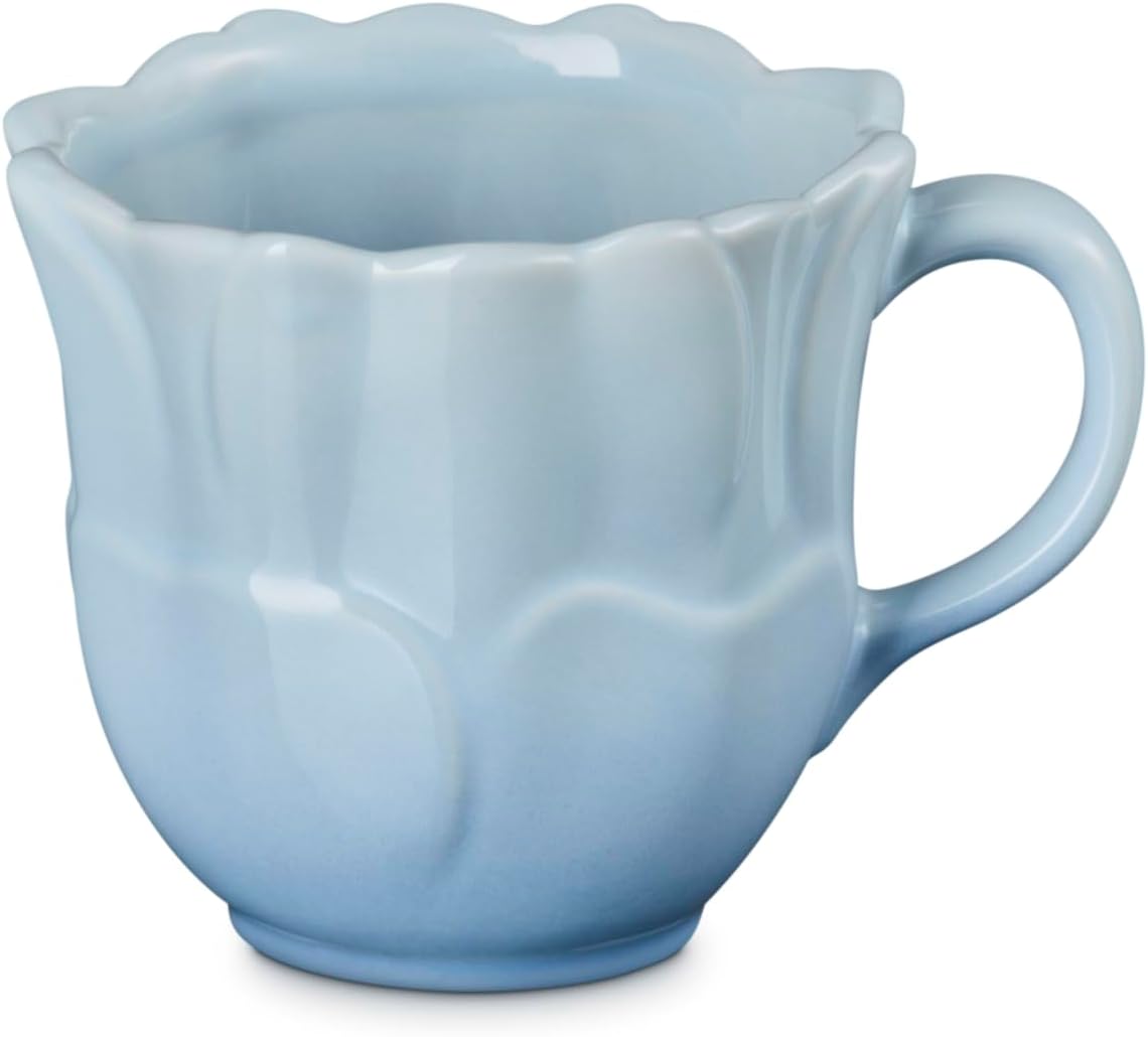 Le Creuset Petal Mug - 11 oz. Coastal Blue | Durable Stoneware Design for Everyday Use