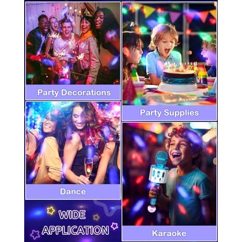 Luditek USB Mini Disco Ball Light, Sound Activated Party Light for Karaoke Car, Stocking Stuffers for Kids, Party Decorations for Birthday Halloween Christmas (2 Packs)