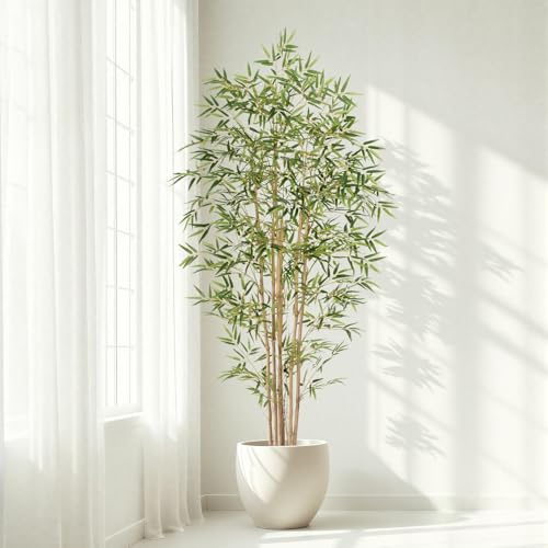Keeplush 6FT Artificial Bamboo Tree - Realistic Indoor Faux Plant with 6 Trunks