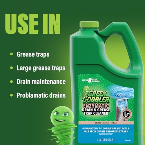 Green Gobbler Enzyme Drain Cleaner 4 Gallon Pack of 4 for Grease & Septic Tanks