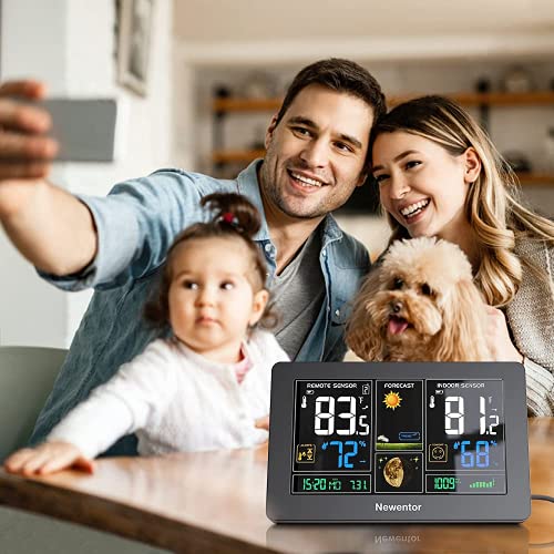 Wireless Indoor Outdoor Weather Station with 1 Sensor - Black