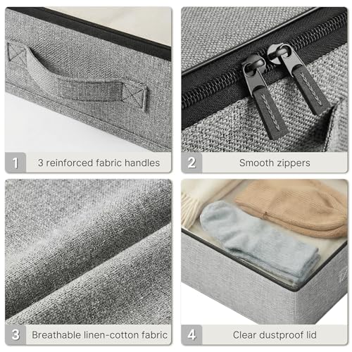 2-Pack Under Bed Storage Containers - 4.5 Inch Tall Clothes & Shoe Organizer, Grey Variation of THIS Listing