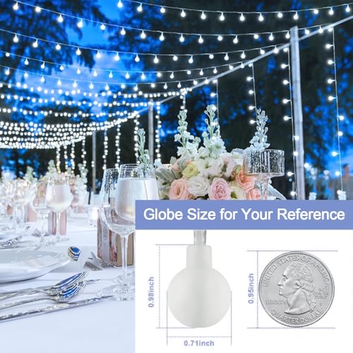 100ft Globe String Lights Indoor Outdoor Waterproof, 200 LED Christmas fairy Lights Plug in with Remote, Connectable Hanging Lights for Bedroom Classroom Camping Patio Wedding Garden Decor, Warm White