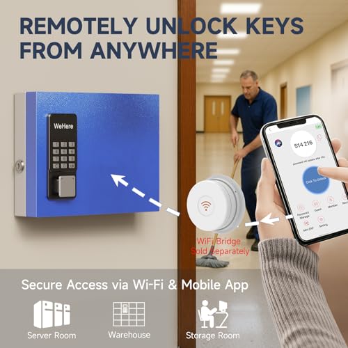 Smart Wall Mount Key Lock Box with App & WiFi Remote Unlock