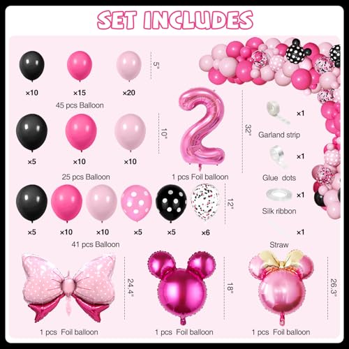 Oh Twodles 2nd Birthday Party Supplies Kit for Girls - 150 Pieces