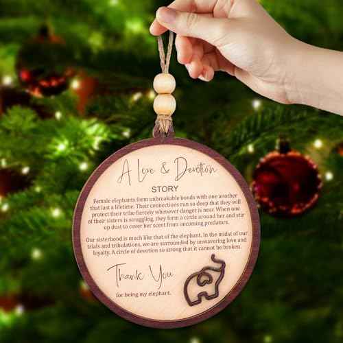 Friend Gift for Women - Friendship Gifts for Women - Elephant Gift for Girls - Friend Ornaments - Christmas Ornament 2025 - White Elephant Gifts - Xmas Tree Funny Decoration, Exchange