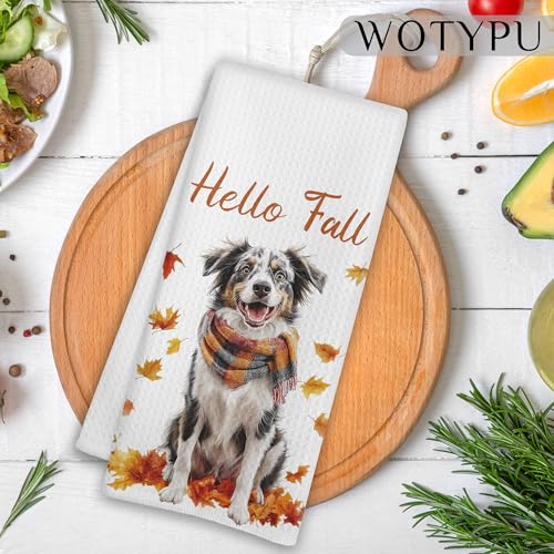 Australian Shepherd Fall Kitchen Towel - WOTYPU 16x24, Variation Australian Shepherd-4