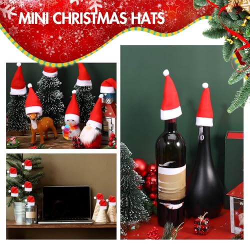 Zubebe 150 Pcs Mini Santa Hats for Crafts, Christmas Party Decorations - Variation 1