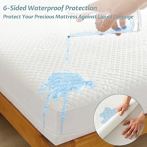 Reaks Queen Size Waterproof Zippered Mattress Encasement 10-12 Inches Deep