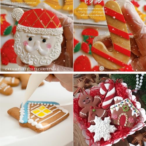 TUZICAKE 8PCS Christmas Cookie Cutter Set Holiday Shapes Snowman Tree Gingerbread Santa