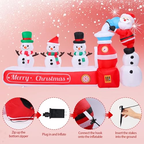 Vigdur 7FT Outdoor Christmas Inflatable Snowman & Santa Decor, Waterproof