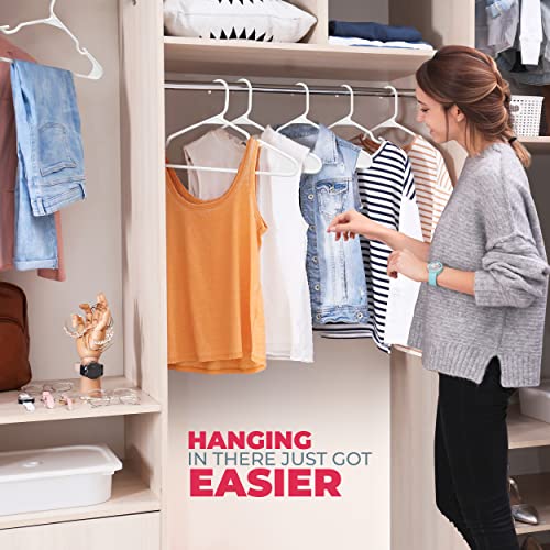 Neaties Black Plastic Hangers 60 Pack – Space-Saving, Notched, Reinforced Edges