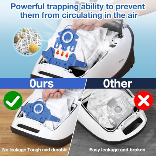 Rowhalf 12 Pack 3D Airclean Dust Bags for Miele GN C1 C2 C3 S2 S5 S8