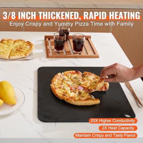 16x14.5 Inch Rectangular Pizza Steel Plate for Oven and Grill - Heavy Duty Pre-Seasoned Carbon Steel Baking Stone