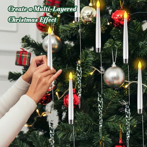 LemonRoad 36-Pcs Icicle Flameless Christmas Candles with Remote (Icicle) Battery-Operated