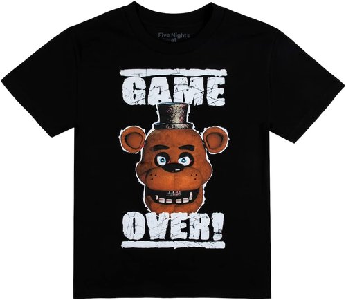 Five Nights at Freddy's | Game Over Crew Neck Tees - 4-Pack for Boys, Short Sleeve