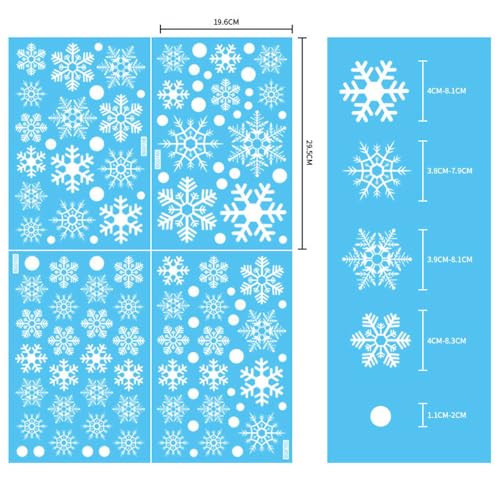 114Pcs Christmas Decorations Window Stickers Clings Snowflakes